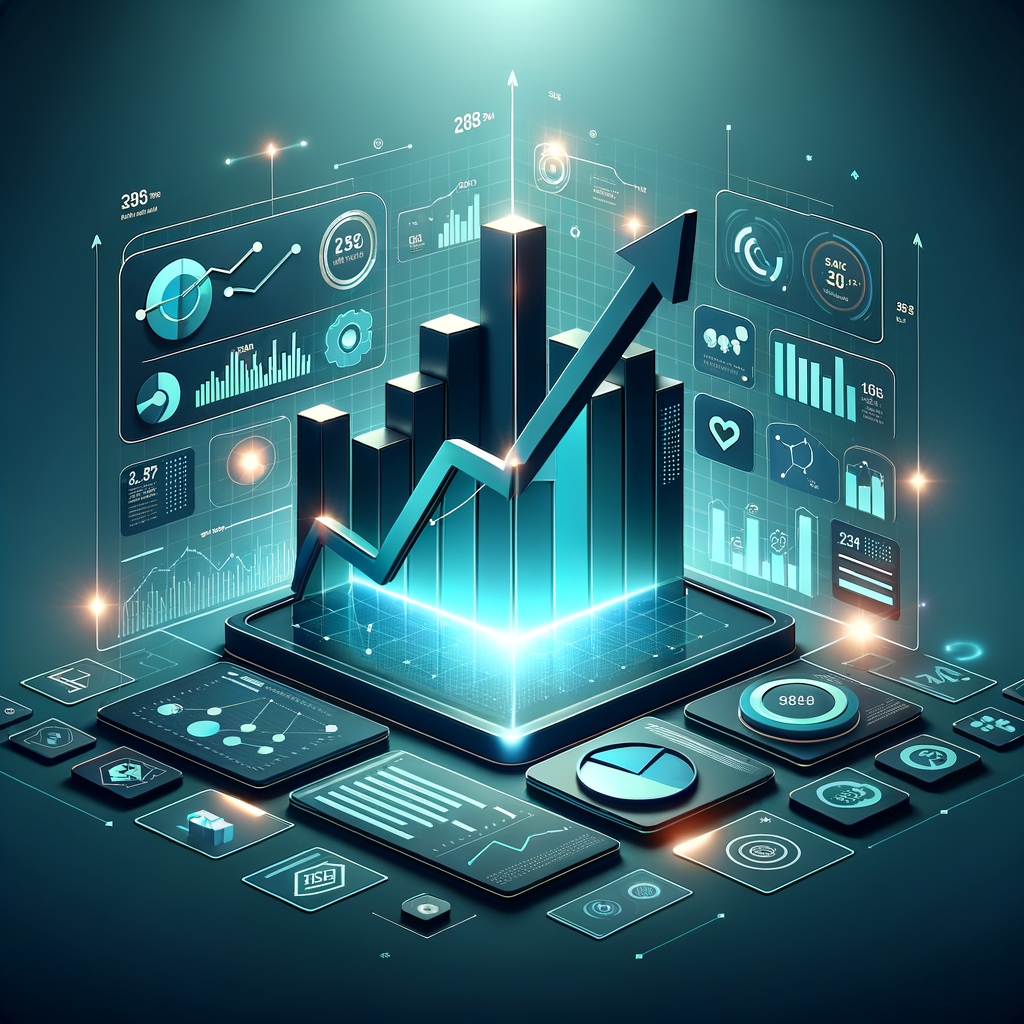 Growth analytics dashboard with upward trending charts
