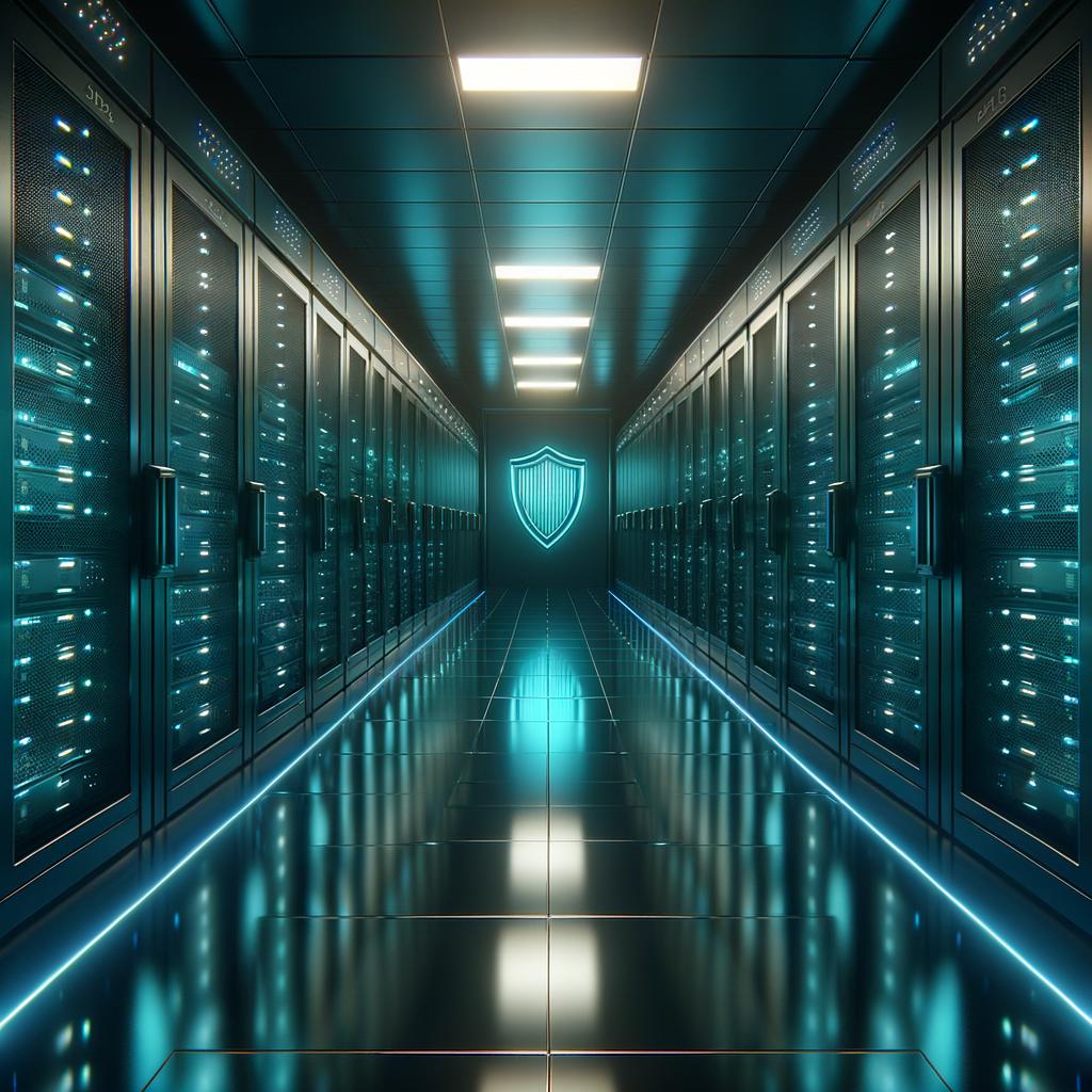 Modern data center with secure server infrastructure